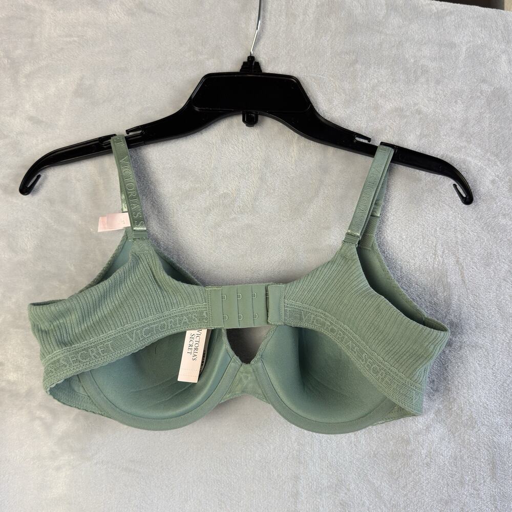 Victoria’s Secret Lightly Lined T-Shirt Bra 36C Sage Green Ribbed New With Tags - Picture 4 of 11